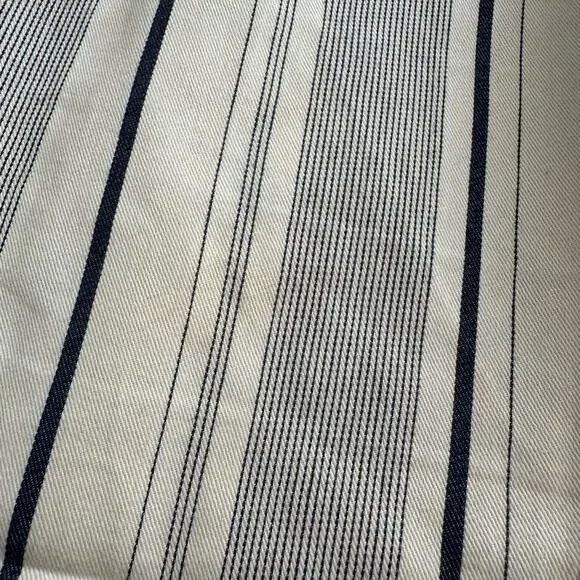 Cartonnier Anthropologie cream & navy blue striped Charlie crop flare pants, 6 - Picture 14 of 14